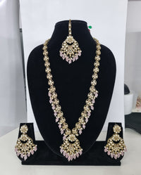 Blush Petal Long Bridal Necklace Set
