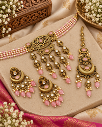 Antique Choker Set with Earrings & Maang Tikka