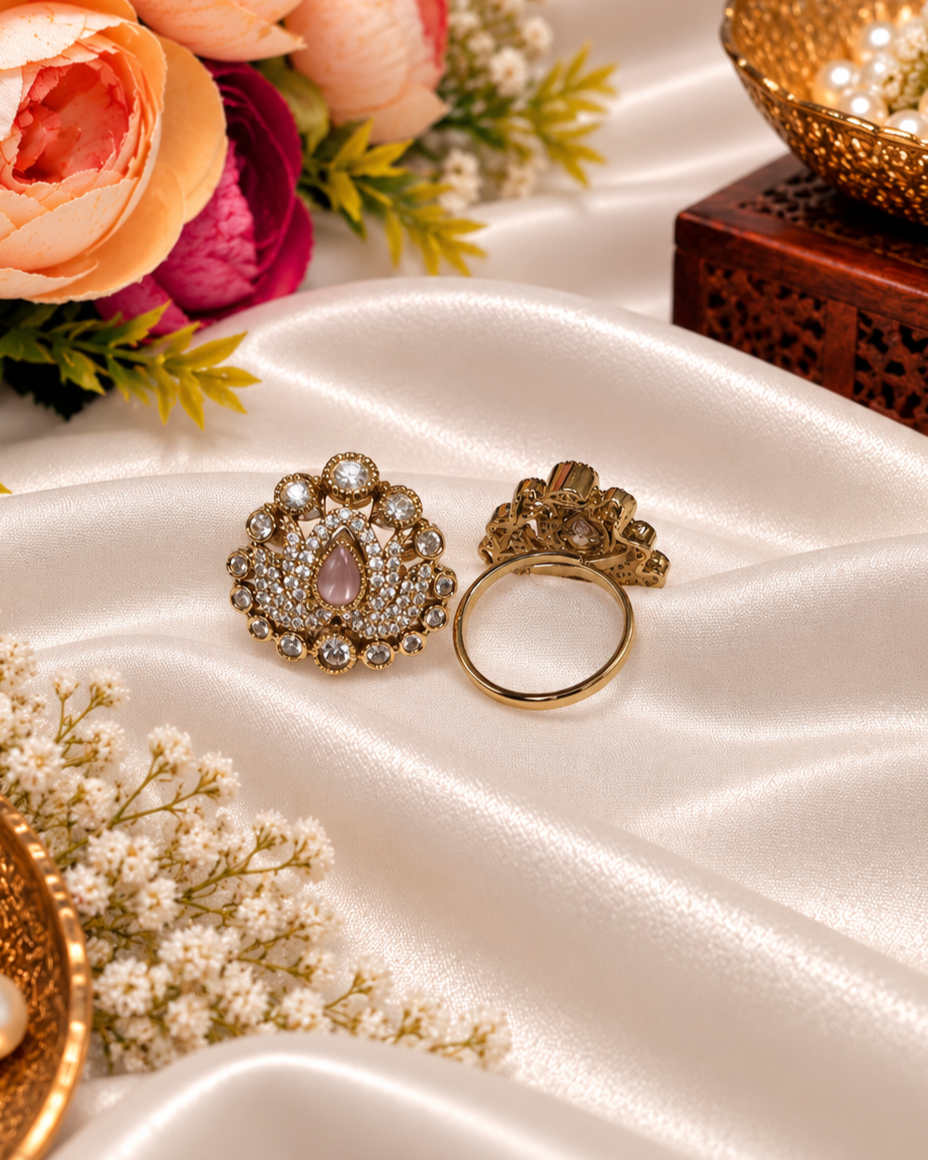 Majestic Tiara Kundan Ring