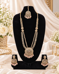 Mustard Yellow Bridal Necklace Set with Matching Earrings