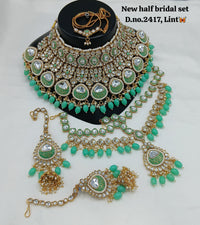 Gold Plated Meenakari Half Bridal Set