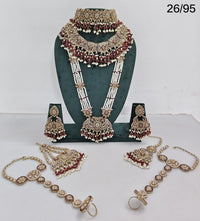 Elegant Bridal Jewelry Set with Intricate Detailing – Earrings, Hand Harnesses & Pasha |3-Piece Necklace Set