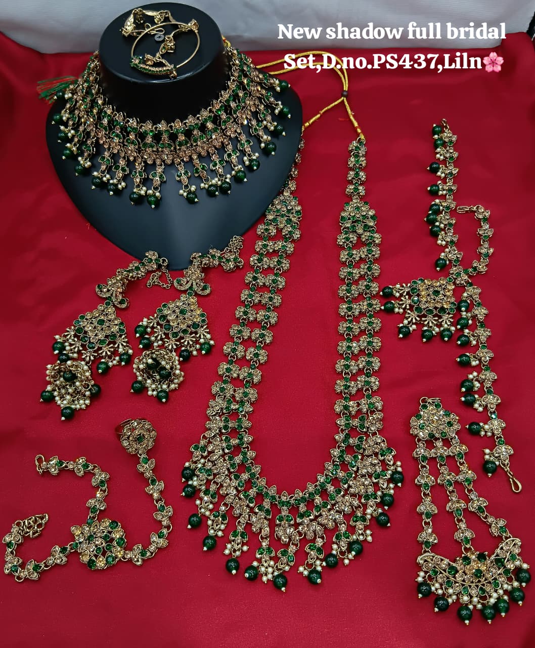 Full Emerald Green Wedding Bridal Set