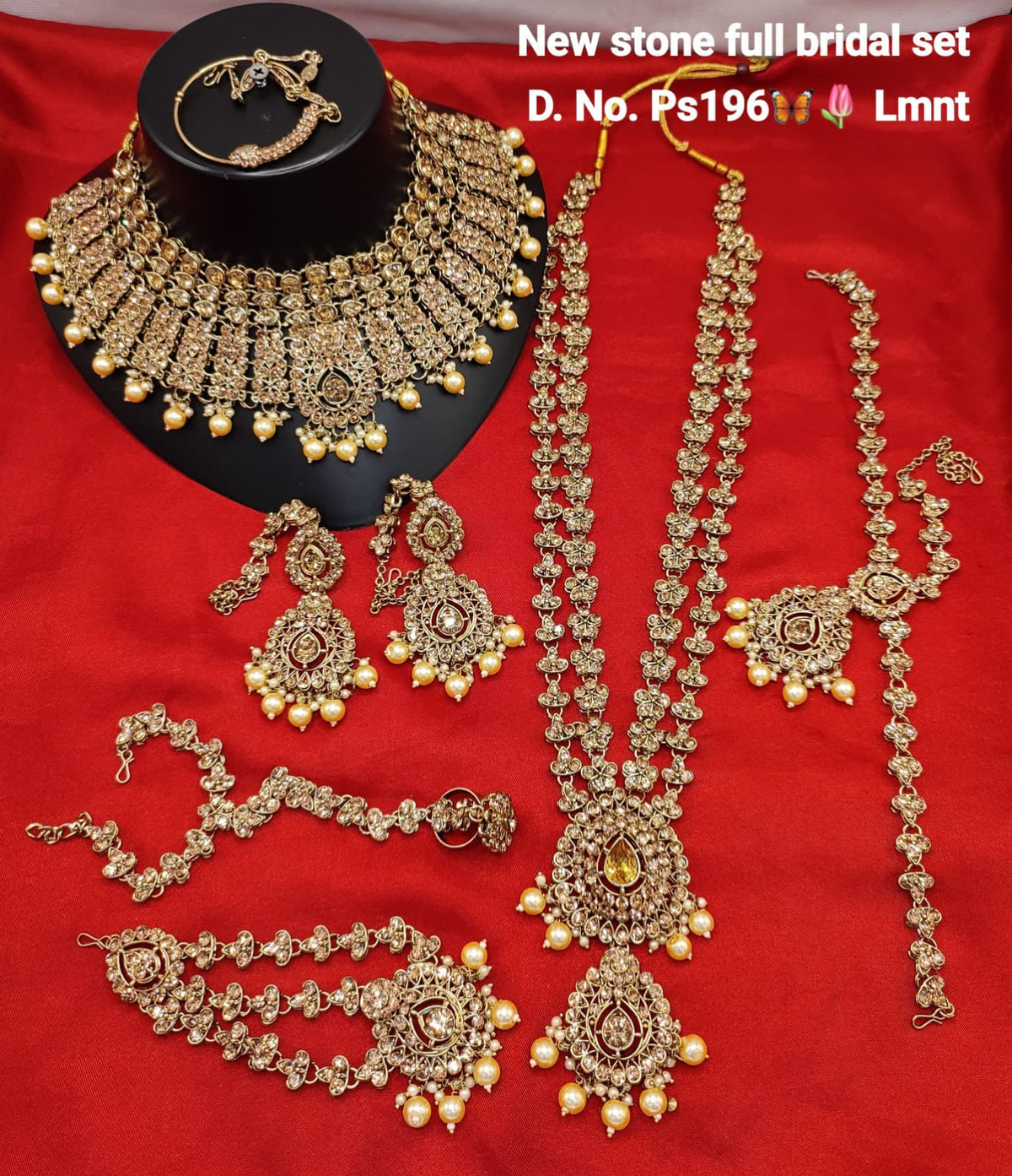Dulhan Heritage Maroon Crimson Teardrop Bridal Set