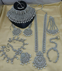 Elegant White & Silver Crystal Empress Bridal Set