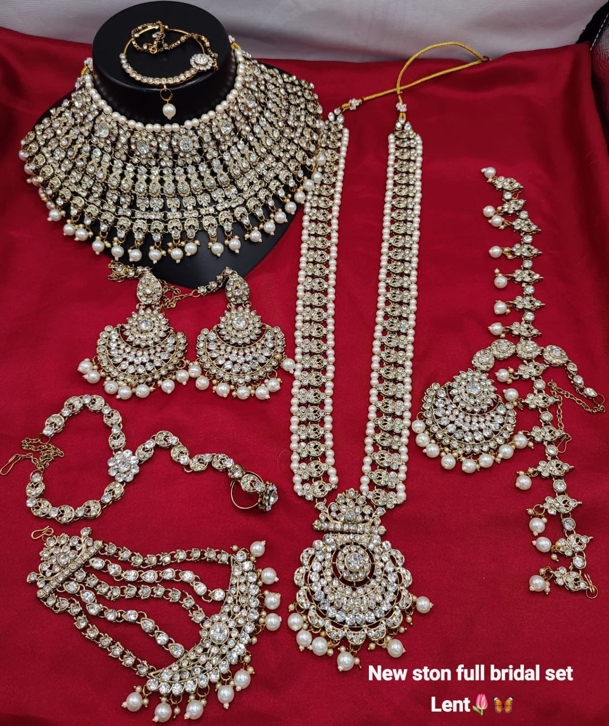 Elegant White & Silver Crystal Empress Bridal Set