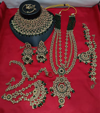 Elegant White Pearl Blossom & Gold Bridal Jewelry Set