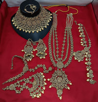 Elegant White Pearl Blossom & Gold Bridal Jewelry Set
