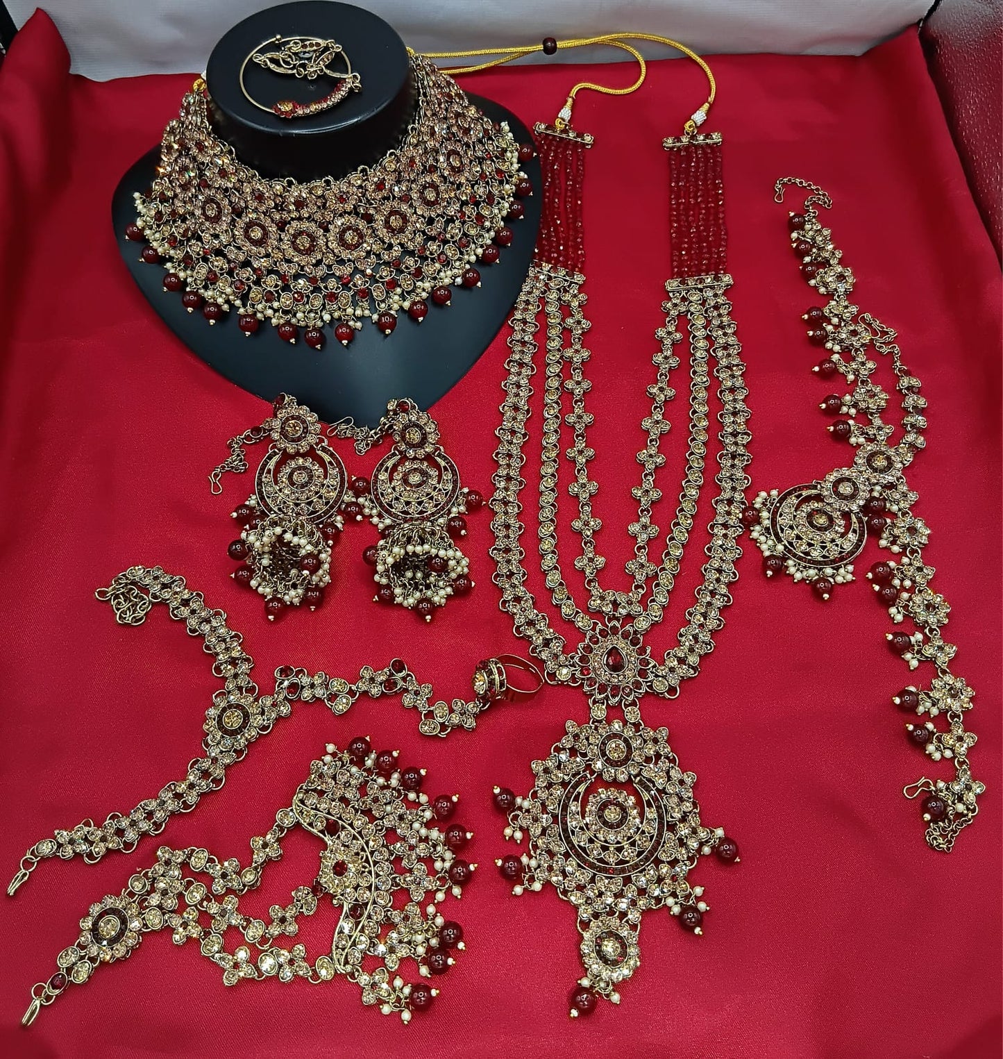 Elegant White Pearl Blossom & Gold Bridal Jewelry Set