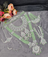 Bridal Rhodium Polish Jewellery Set – Complete Multi-Piece Wedding Collection