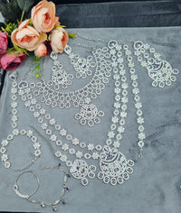 Rhodium-Plated Complete Bridal Jewellery Set