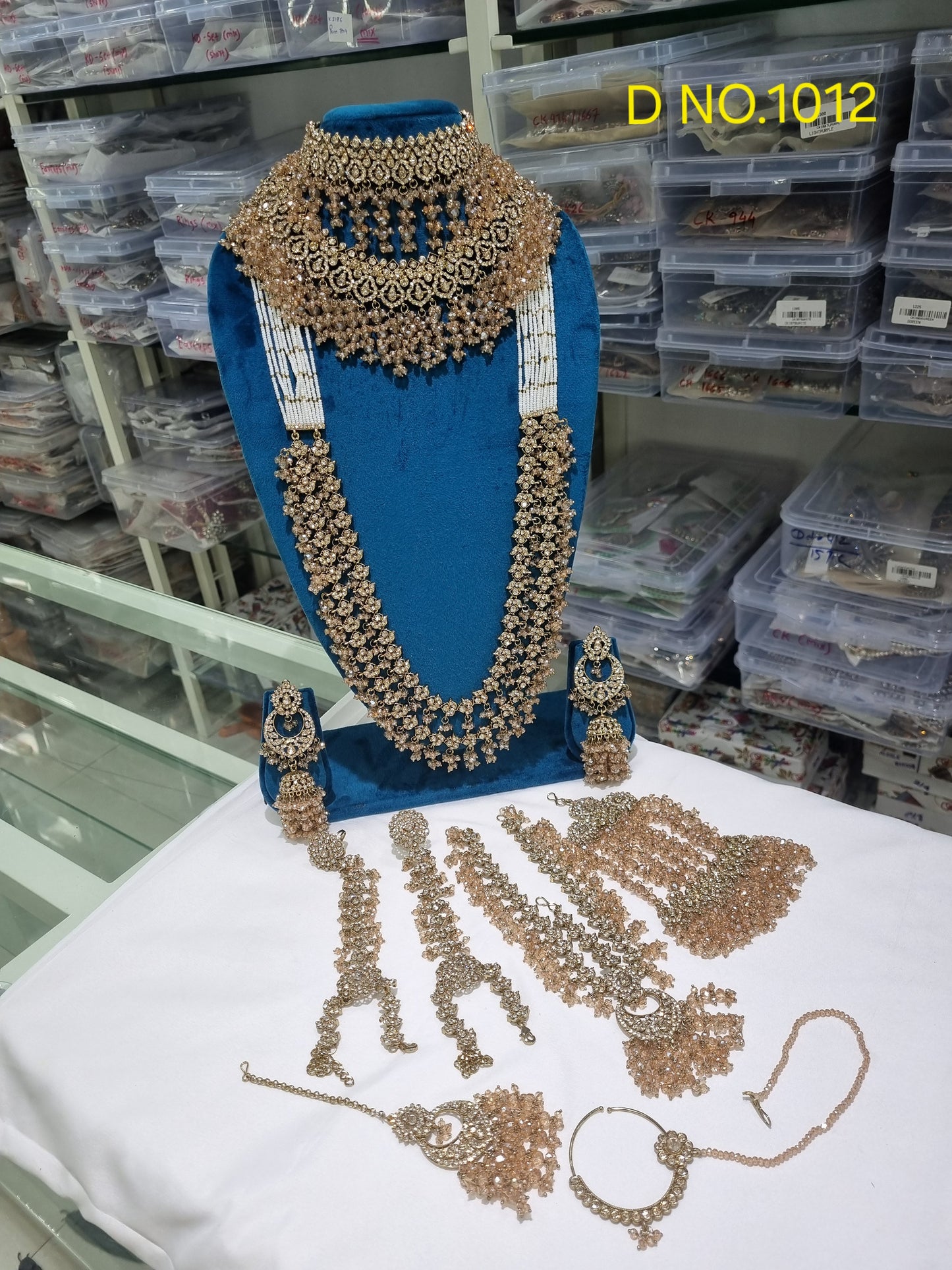 Grand Crystal & Pearl Strand Bridal Jewellery Set