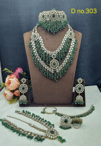 Royal Bridal Stone & Bead Work Complete Jewelry Set