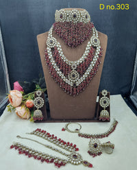 Royal Bridal Stone & Bead Work Complete Jewelry Set