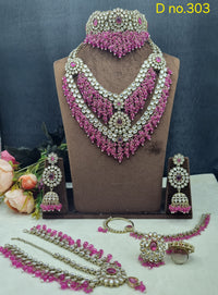Royal Bridal Stone & Bead Work Complete Jewelry Set