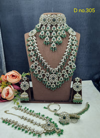 Handcrafted Grand Bridal Stone & Bead Jewelry Set