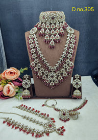 Handcrafted Grand Bridal Stone & Bead Jewelry Set