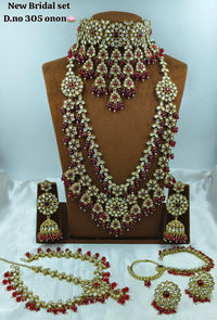 ROYAL KUNDAN GREEN STONE GRAND BRIDAL JEWELLERY SET