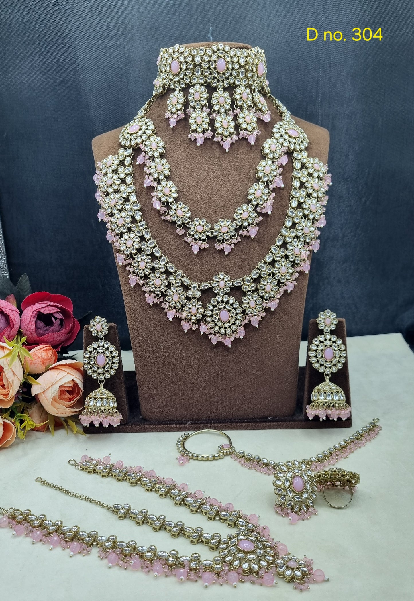 Complete Bridal Jewelry Set – Antique Gold-Plated Choker, Rani Haar & Accessories