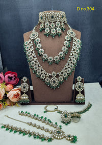 Complete Bridal Jewelry Set – Antique Gold-Plated Choker, Rani Haar & Accessories