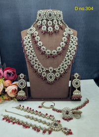 Complete Bridal Jewelry Set – Antique Gold-Plated Choker, Rani Haar & Accessories