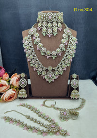 Complete Bridal Jewelry Set – Antique Gold-Plated Choker, Rani Haar & Accessories