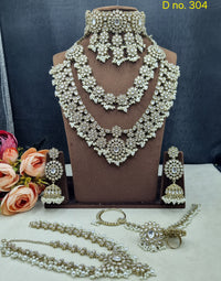 Complete Bridal Jewelry Set – Antique Gold-Plated Choker, Rani Haar & Accessories