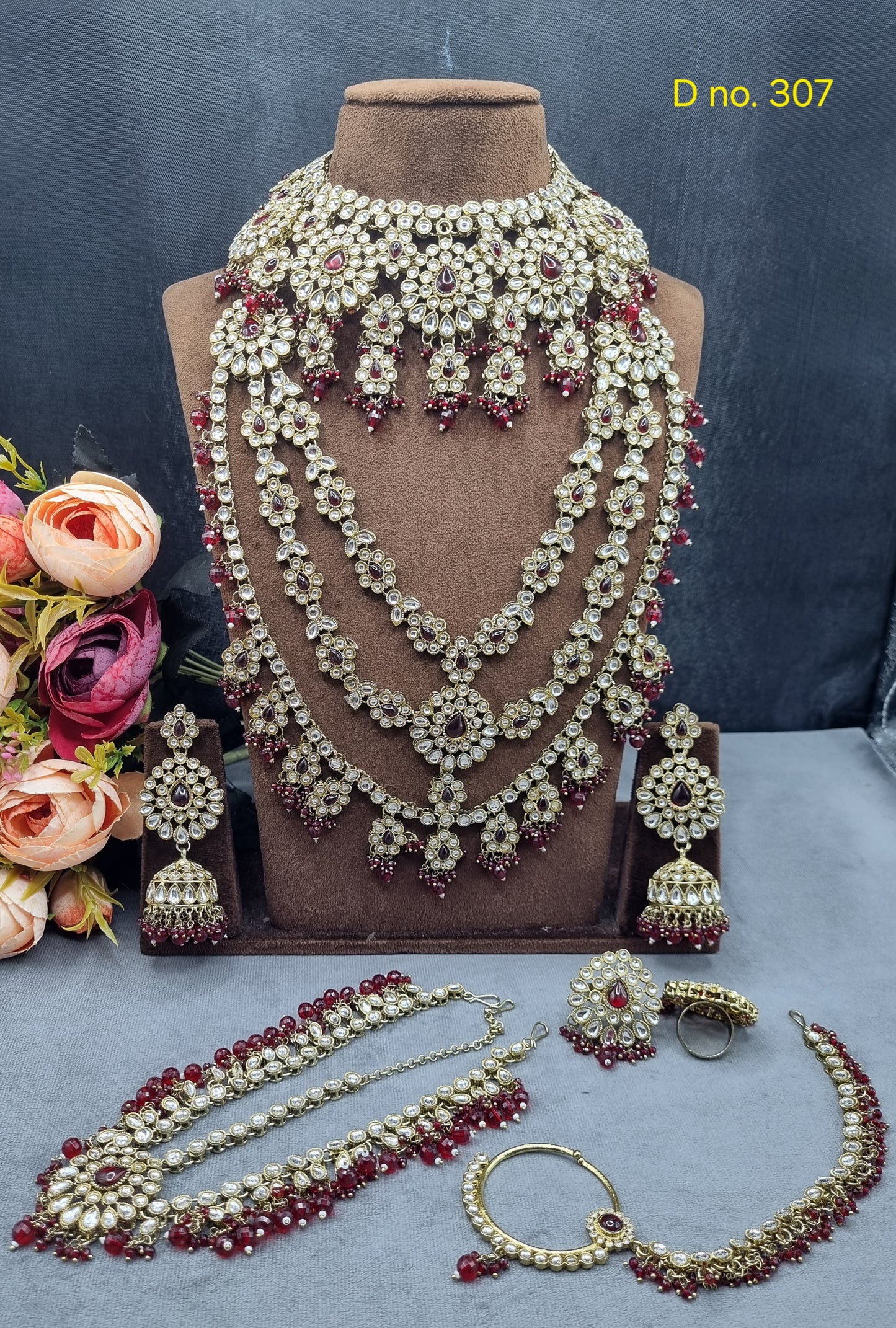 Royal Bridal Jewelry Set – Multi-Layered Haar & Choker Set