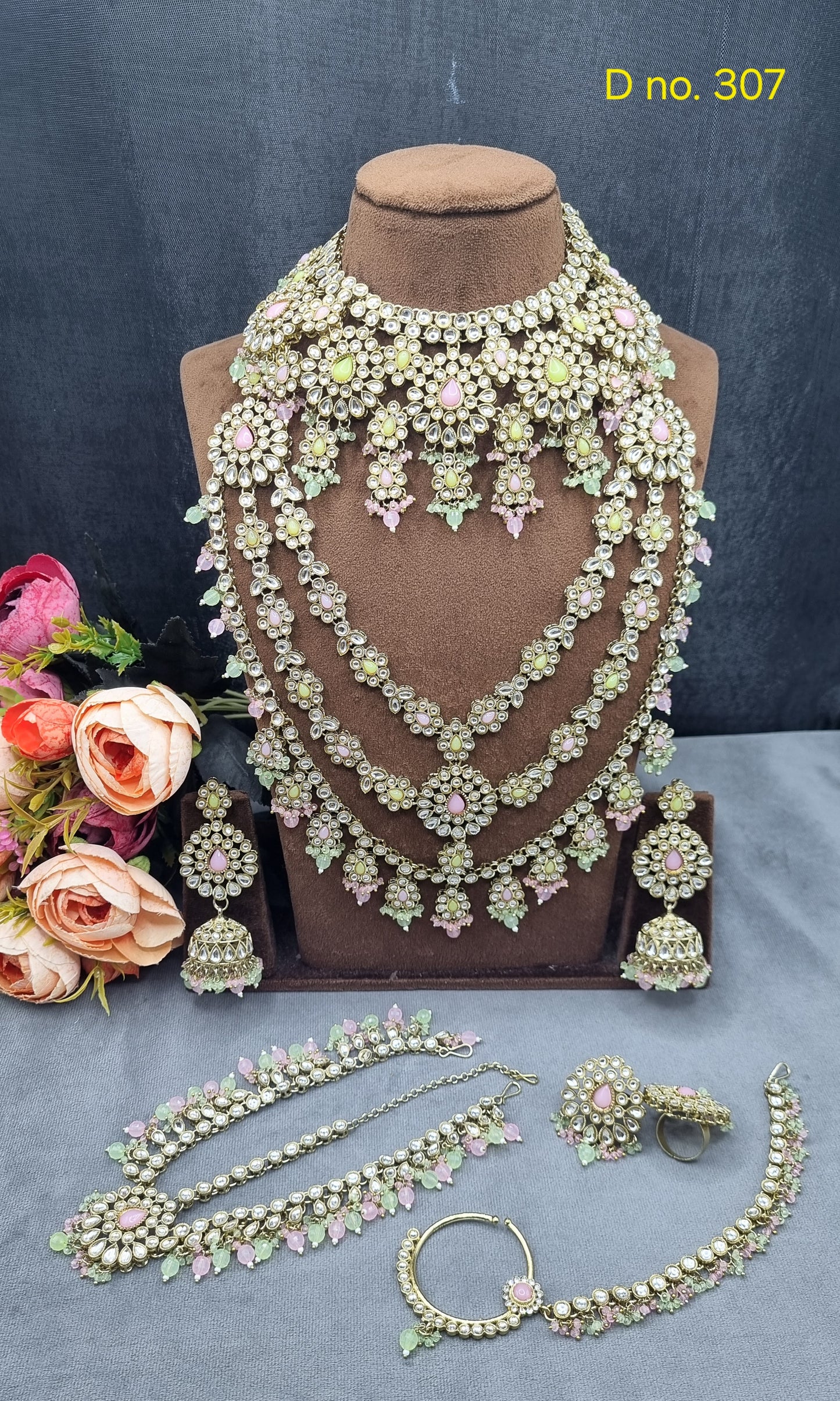 Royal Bridal Jewelry Set – Multi-Layered Haar & Choker Set