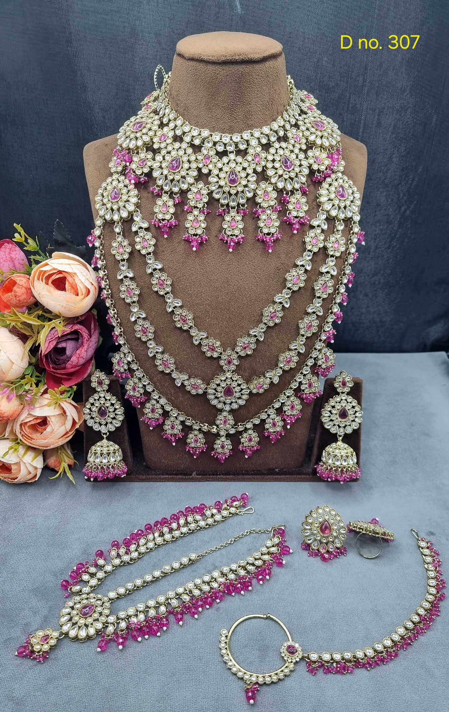 Royal Bridal Jewelry Set – Multi-Layered Haar & Choker Set