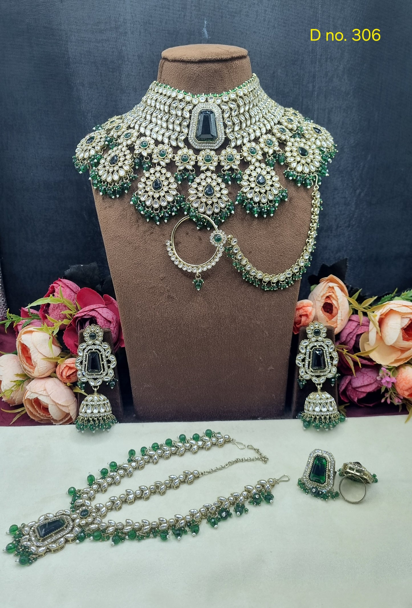 Antique Gold Finish Grand Bridal Jewellery Set