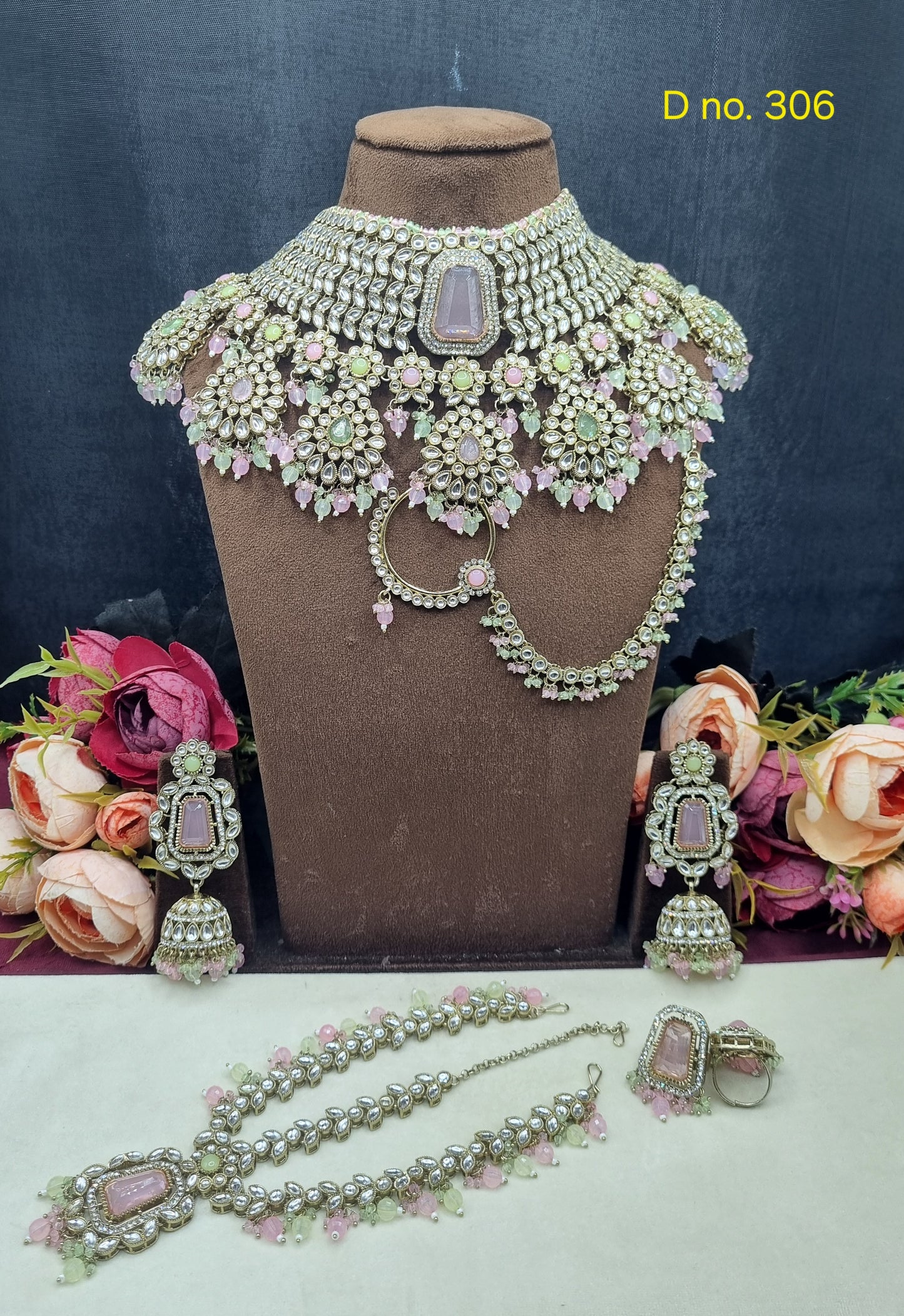 Antique Gold Finish Grand Bridal Jewellery Set