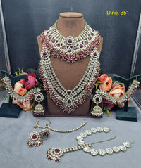 Complete Bridal Kundan Jewelry Set with Choker, Rani Haar, Matha Patti & Accessories