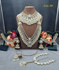 Complete Bridal Kundan Jewelry Set with Choker, Rani Haar, Matha Patti & Accessories
