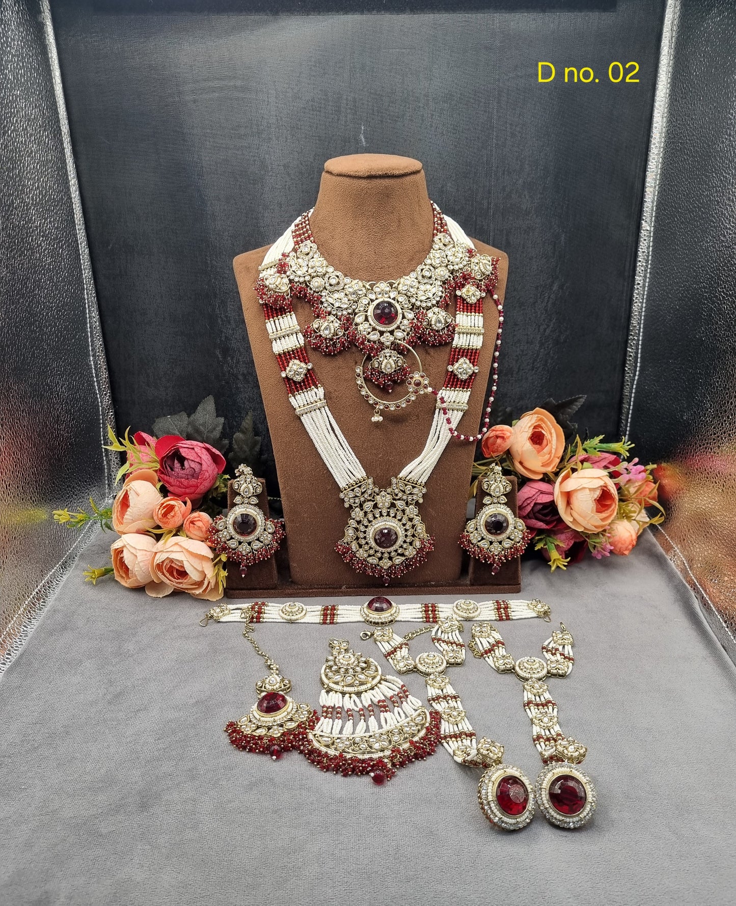 Complete Kundan & Pearl Beaded Bridal Jewellery Set