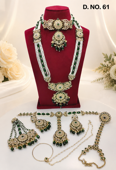 Royal Kundan & Beaded Bridal Jewelry Set | Complete Dulhan Ensemble
