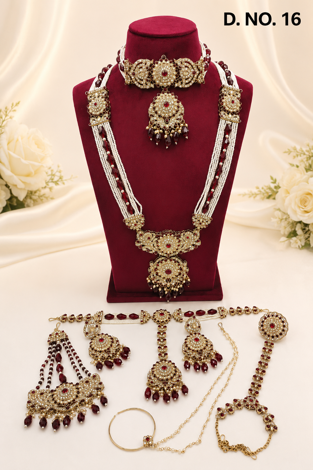 Royal Kundan & Beaded Bridal Jewelry Set | Complete Dulhan Ensemble