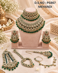 Antique Gold Polki Bridal Jewellery Set