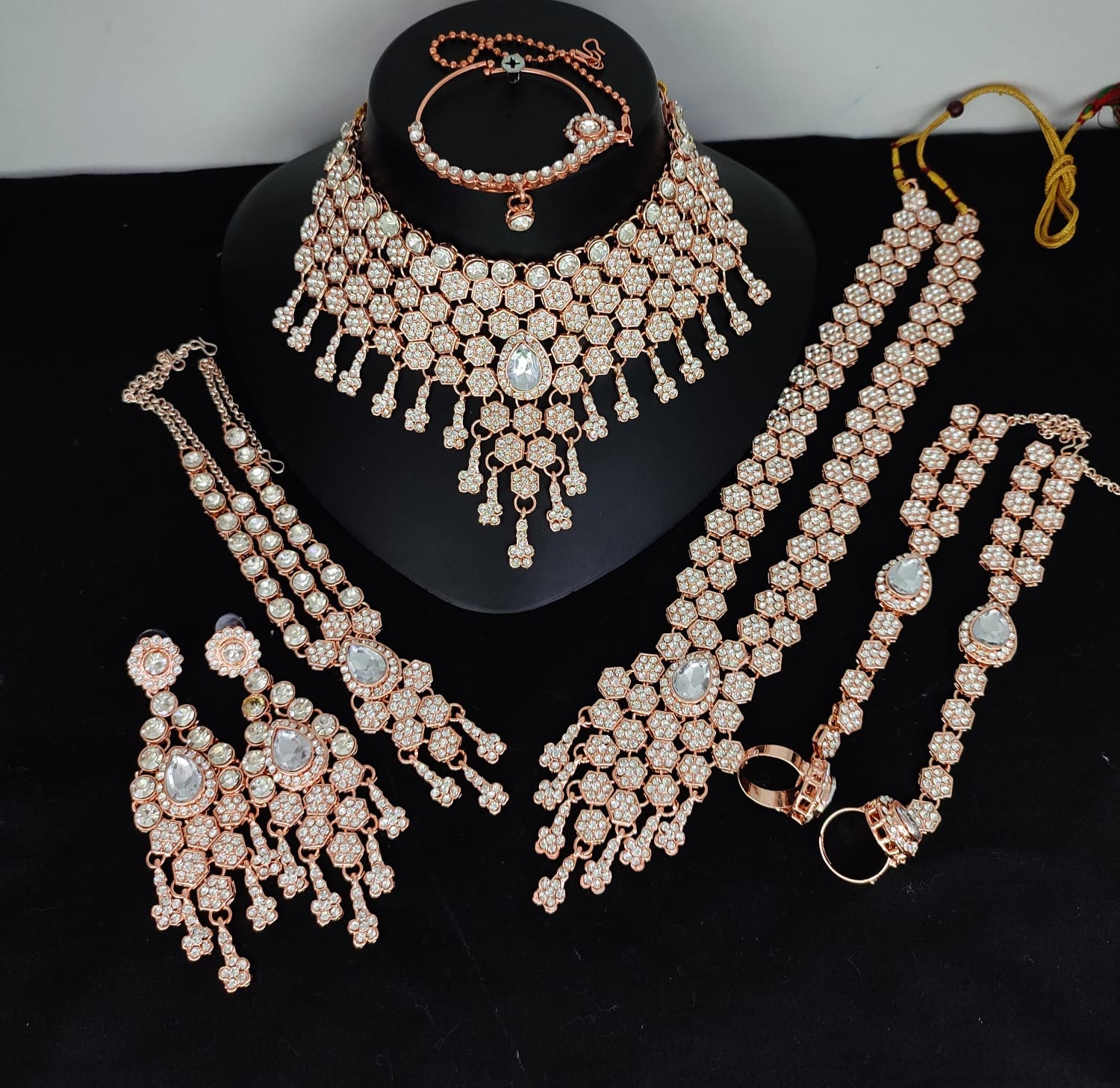 Grand Stone-Studded Bridal Dulhan Set with Statement Choker and Rani Haar