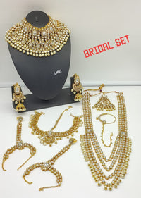 Traditional Gold Plated Bridal Jewellery Set With 9-Piece For Woman