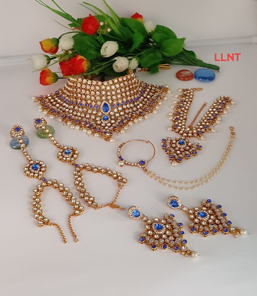 Gold Plated Kundan Stone Bridal Set