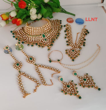 Gold Plated Kundan Stone Bridal Set