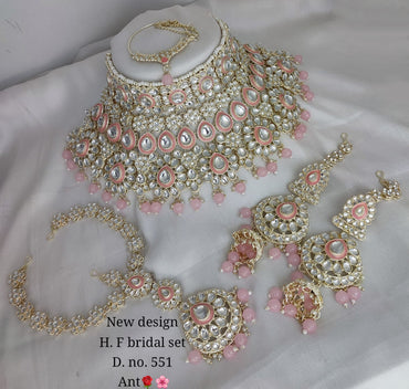 Fashion Gold Plated Kundan Stone Bridal Set
