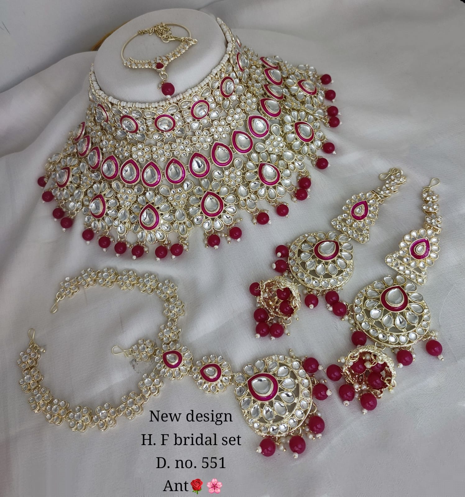 Fashion Gold Plated Kundan Stone Bridal Set