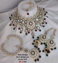 New Gold Plated Kundan Stone Bridal Set
