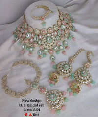 New Gold Plated Kundan Stone Bridal Set