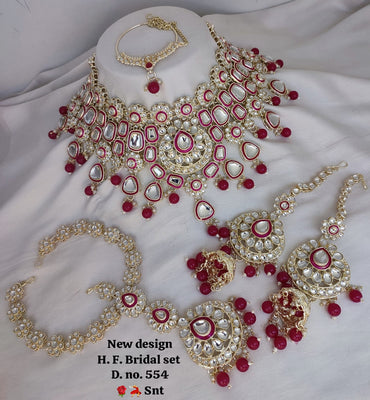 New Gold Plated Kundan Stone Bridal Set