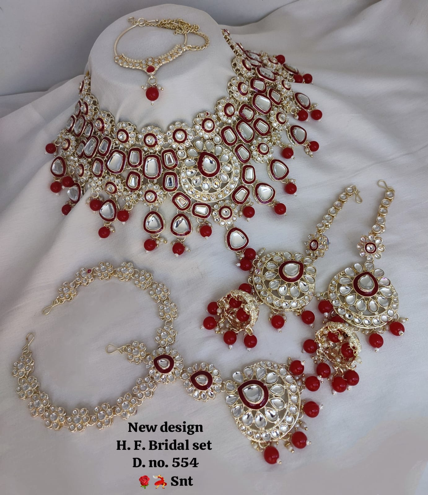 New Gold Plated Kundan Stone Bridal Set