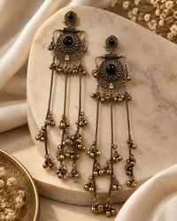 Long Chain with Ghungroo Earrings