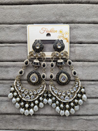 Handcrafted Meenakari & Pearl Bahubali Earrings